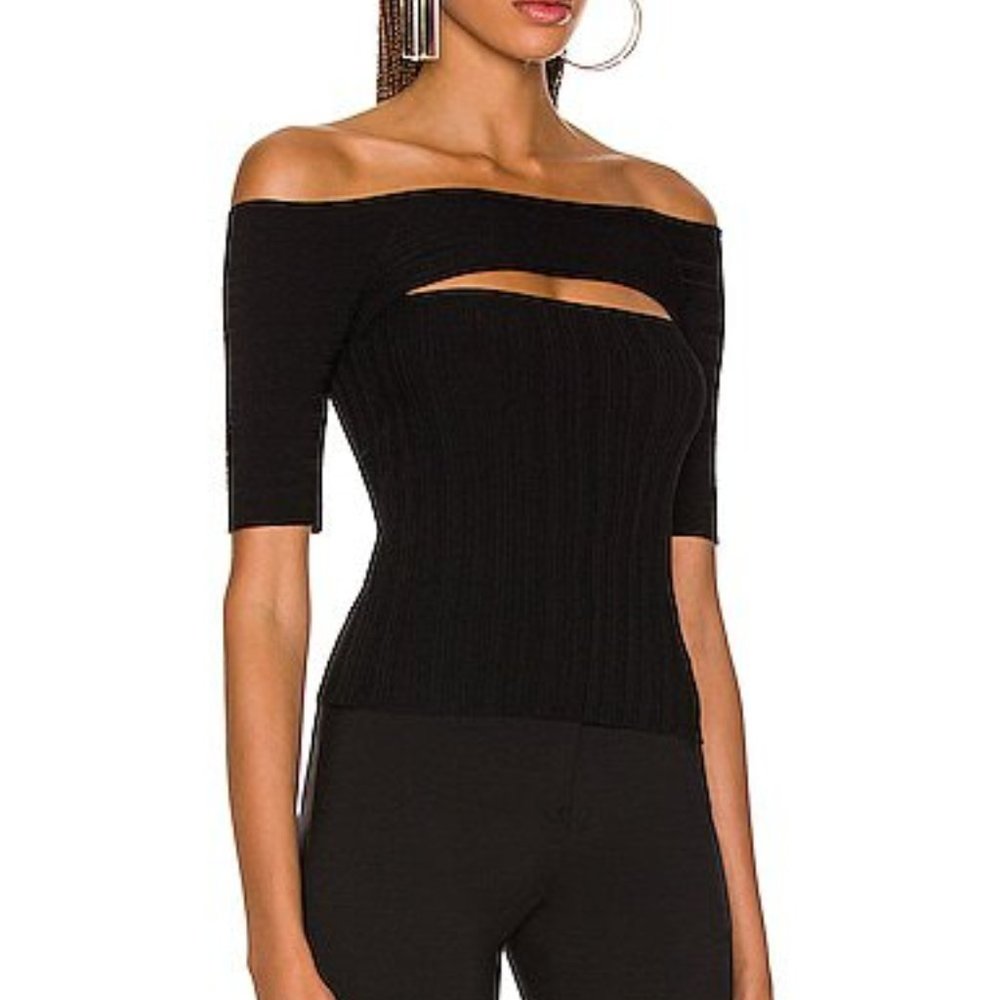 Stella McCartney Cut Out Knit Top in Black NWT